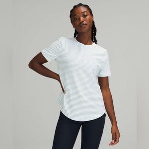 Lululemon Love Crew size 4 Synchronise Stripe White Maldives Green SYOE